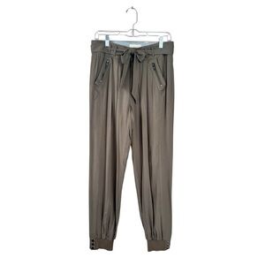 Anthropologie Elevenses Army Green Lightweight Jogger Pants Size Small